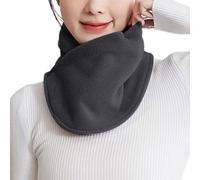 Cache-cou double boucle doublée en polaire pour temps froid, cyclisme, moto, coupe-vent, multifonction, gris foncé, Taille unique