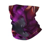 Cache-Cou Dragon De l'enfer Violet Bandana Tubulaire Multi-Usage Écharpe Demi-Visage Respirant Echarpe Gaiter pour Course À Pied Moto Randonnée 25X50 Cm