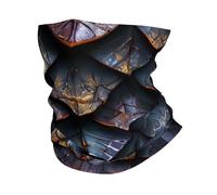 Cache-Cou Dragon Scales Fantasies Style Dark Brown Black Cache Cou Elastique Respirant Tour De Cou Élastique Echarpe Gaiter pour Vélo Course À Pied Moto 25X50 Cm