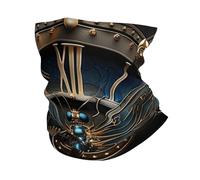 Cache-Cou Dragonfly and Clock Gears Steampunk Industrial Aesthetics White Écharpe Demi-Visage Balaclava Tour De Cou Élastique Cache Cou Elastique pour Yoga Course À Pied Randonnée 25X50 Cm