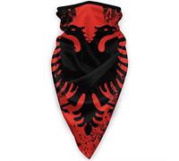 Cache-Cou Drapeau Albanais Et Pygargue À Tête Blanche Protection du Visage Imprimé Headwrap Anti-UV Bandana, pour Vélo, Jogging, Randonnée, Femme, 24x51cm