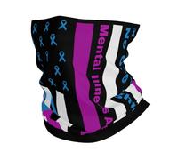 Cache-Cou Drapeau Américain pour La Lutte Contre La Maladie Mentale Bandana Tubulaire Balaclava Echarpe Gaiter Respirant Écharpe Demi-Visage pour Course À Pied Yoga Vélo 25X50 CM