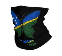 Cache-Cou Drapeau Blanc des Îles Salomon avec Papillons Bandana Tubulaire Balaclava Echarpe Gaiter Élastique Cache Cou Elastique pour Course À Pied Vélo Yoga 25X50 CM