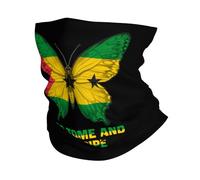 Cache-Cou Drapeau Blanc des Papillons De Sao Tomé-Et-Principe Cache Cou Elastique Ultra-Douce Bandana Tubulaire Balaclava Echarpe Gaiter pour Moto Yoga Vélo 25X50 CM