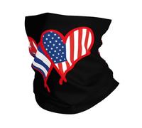 Cache Cou Drapeau Cubain Et Drapeau Américain Écharpe Anti-Solaire Décoration Faciale Multifonction Couvre-Chef pour Cyclisme Randonnée Homme Femme 25X50CM