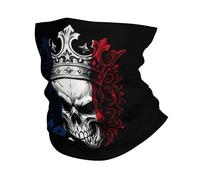 Cache Cou Drapeau De La France avec Tête De Mort Française Tour De Cou Anti-Solaire Neck Warmer Lavable Écharpe pour Randonnée Course À Pied Yoga