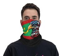 Cache-Cou Drapeau De L'Aigle des Mauritaniens D'Amérique Et De Mauritanie Bandana Tubulaire Écharpe Demi-Visage Balaclava Cache Cou Elastique pour Vélo Course À Pied Randonnée 25X50 Cm
