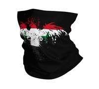 Cache-Cou Drapeau De L'Aigle Syrien Tour De Cou Balaclava Bandana Tubulaire Élastique Cache Cou Elastique pour Yoga Moto Randonnée 25X50 CM