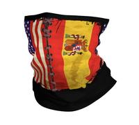 Cache-Cou Drapeau De L'Amérique Et De L'Espagne Cache Cou Elastique Respirant Bandana Tubulaire Élastique pour Randonnée Yoga 25X50 Cm