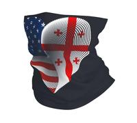 Cache Cou Drapeau De L'Amitié des Géorgiens des États-Unis Et du Géorgien Bandana Durable Tour De Cou Respirant Neck Warmer pour Ski Vélo Motorcycle
