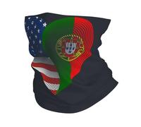 Cache Cou Drapeau De L'Amitié Portugaise des États-Unis Et du Portugal en Forme De Cœur Bandana Vent Poussière Preuve Écharpe Anti-UV Cache-Col pour Extérieur Motorcycle Adulte