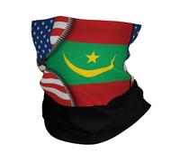 Cache-Cou Drapeau des États-Unis, De L'Amérique Et De La Mauritanie Écharpe Demi-Visage Balaclava Cache Cou Elastique Ultra-Douce Bandana Tubulaire pour Course À Pied Moto Yoga 25X50 Cm