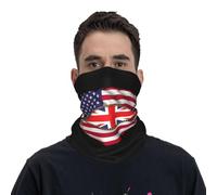 Cache-Cou Drapeau des États-Unis Et du Royaume-Uni Cache Cou Elastique Multi-Usage Écharpe Demi-Visage Respirant Bandana Tubulaire pour Vélo Moto Yoga 25X50 Cm