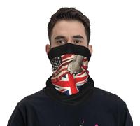 Cache-Cou Drapeau des États-Unis Et du Royaume-Uni Cache Cou Elastique Respirant Bandana Tubulaire Multi-Usage Écharpe Demi-Visage pour Vélo Moto Yoga 25X50 Cm