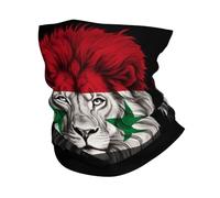 Cache-Cou Drapeau du Lion Syrien Cache Cou Elastique Multi-Usage Bandana Tubulaire Ultra-Douce Echarpe Gaiter pour Yoga Moto Course À Pied 25X50 CM