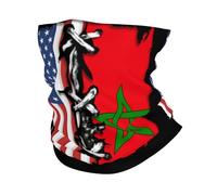 Cache Cou Drapeau du Maroc Et De L'Amérique Tour De Cou Multi-Usage Bandana Durable Cache-Col pour Cyclisme Vélo Yoga