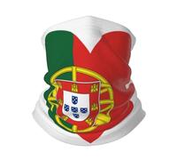 Cache-Cou Drapeau du Portugal en Forme De Cœur Protection du Visage Anti-UV Écharpe Demi-Visage Élastique Chapeaux Demi-Visage, pour Cyclisme, Adulte, Extérieur, Femme, 26x30cm