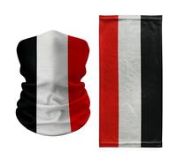 Cache-cou drapeau du Yémen - Rayures verticales rouges, blanches et noires - Masque respirant multi-usage, cagoule, bandana et écharpe pour l'extérieur, les voyages, le cyclisme et le sport