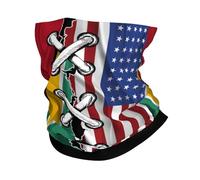 Cache-Cou Drapeau Guyanais Ondulé Combiné Entre L'Amérique Et La Guyane 2 Balaclava Écharpe Demi-Visage Respirant Echarpe Gaiter pour Yoga Course À Pied Randonnée 25X50 Cm