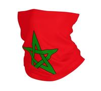 Cache-Cou Drapeau Maroc Masque Facial Couverture Coupe-Vent Protection Solaire Bandana Drapeau Maroc Écharpe Cou pour Hommes Femmes pour Randonnée en Plein Air