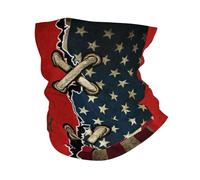 Cache-Cou Drapeau Marocain Vintage Combiné Amérique Et Maroc1 Tour De Cou Balaclava Bandana Tubulaire Multi-Usage pour Moto Course À Pied 25X50 Cm
