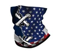 Cache-Cou Drapeau Ondulé De La République Française, Amérique Et France, Combiné 1 Cache Cou Elastique Balaclava Écharpe Demi-Visage Multi-Usage pour Moto Yoga 25X50 Cm