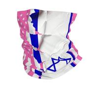Cache-Cou Drapeau Rose D'Israël Et De L'Amérique Balaclava Écharpe Demi-Visage Ultra-Douce Tour De Cou pour Yoga Vélo Moto 25X50 Cm