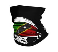 Cache-Cou Drapeaux De Saint-Kitts-Et-Nevis avec Crâne Bandana Tubulaire Balaclava Cache Cou Elastique Élastique Tour De Cou pour Course À Pied Vélo Randonnée 25X50 Cm