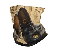 Cache-Cou Egyptian Cats Mystical Symbols and Hieroglyphics Golden Echarpe Gaiter Balaclava Tour De Cou Multi-Usage Bandana Tubulaire pour Course À Pied Yoga Moto 25X50 Cm