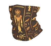 Cache-Cou Egyptian Hieroglyphs Ancient Egypt Brown Golden Echarpe Gaiter Respirant Bandana Tubulaire Multi-Usage Cache Cou Elastique pour Yoga Moto Randonnée 25X50 Cm