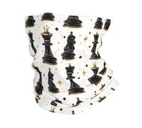 Cache-Cou Elegant Chess Black Print Cache Cou Elastique Balaclava Echarpe Gaiter Multi-Usage Écharpe Demi-Visage pour Yoga Course À Pied Moto 25X50 Cm