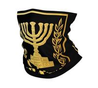 Cache-Cou Emblème d'or D'Israël Balaclava Écharpe Demi-Visage Multi-Usage Bandana Tubulaire pour Moto Vélo Yoga 25X50 Cm