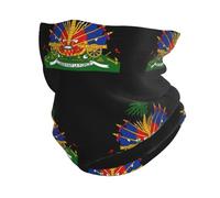 Cache-Cou Emblème National Haïti Décoration Faciale Premium Demi-Foulard Multifonctionnel Écharpe Tubulaire pour Tennis Sports Hommes Femmes Taille Unique