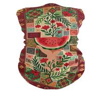 Cache-Cou Empreinte de main pastèque Summer Red Folk Balaclava moto 25x50cm