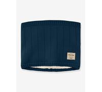 Cache-cou en laine mérinos MATGOI enfants MINI A TURE doublé bleu foncé 3/4A