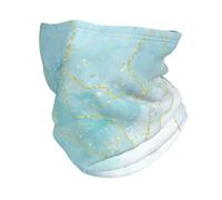 Cache-cou en polaire coupe-vent pour homme et femme, motif marbre liquide bleu, idéal pour l'hiver