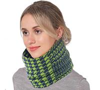 Cache-cou en polaire pour homme - Écharpe d'hiver double couche épaisse en tricot circulaire - Écharpe chaude et coupe-vent en soie pour femme, Vert, taille unique