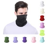Cache Cou Été en Soie Glace Cool Tour de Cou Frais Respirant Anti-UV Foulard Élastique Facekini Séchage Rapide pour Sport Activité en Plein Air Randonné Cyclisme Moto Pêche Golf Noir