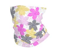Cache Cou Fleur Multicolore Blanche Écharpe Respirant Couvre-Chef Durable Balaclava pour Adulte Cyclisme Jogging 25X50Cm