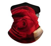 Cache-Cou Fleur Rouge avec Bougie Bandana Tubulaire Multi-Usage Écharpe Demi-Visage Respirant pour Vélo Course À Pied 25X50 Cm