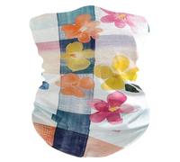 Cache-Cou Fleurs À Carreaux Buffalo Bandana Tubulaire Balaclava Tour De Cou Multi-Usage Écharpe Demi-Visage pour Course À Pied Vélo Randonnée 25X50 Cm