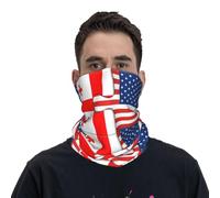 Cache Cou Géorgie Géorgiens Et Drapeau Américain Amitié États-Unis Neck Warmer Elastique Cache-Col Ultra-Douce Écharpe pour Yoga Vélo Cyclisme