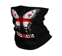 Cache Cou Géorgie Géorgiens Papillons Drapeau Blanc Bandana Elastique Écharpe Anti-Solaire Tour De Cou pour Ski Motorcycle Cyclisme