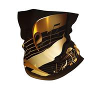 Cache-Cou Gold Musical Notes Elegant Abstract Tour De Cou Balaclava Cache Cou Elastique Respirant Echarpe Gaiter pour Moto Vélo Course À Pied 25X50 Cm