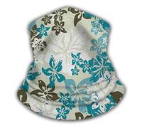 Cache-Cou Hibiscus Tropical Hawaii Tiki Camo Fleur Grunge Sarcelle Balaclava Écharpe Demi-Visage Ultra-Douce Bandana Tubulaire pour Yoga Course À Pied Moto 25X50 Cm