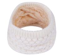 Cache-Cou Hiver Écharpe Circulaire Écharpe chaude tricotée pour enfants Tricotée Tour de Cou Col Épaisse Cache Cou Doublée de Tube Écharpe en Polaire Thermique Doux (Blanc, One Size)