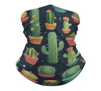 Cache-Cou Illustration sans Couture d'un Cactus Mignon Cache Cou Elastique Élastique Echarpe Gaiter Ultra-Douce pour Yoga Randonnée 25X50 Cm