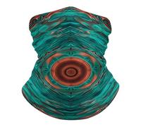 Cache-Cou Image Abstraite Bleu-Vert Et Cuivre Cache Cou Elastique Multi-Usage Tour De Cou Élastique pour Course À Pied Yoga 25X50 Cm