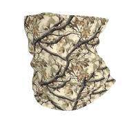 Cache Cou Imprimé Arbre Camouflage Écharpe Multifonction Couvre-Chef Respirant Balaclava pour Jogging Cyclisme Randonnée 25X50Cm