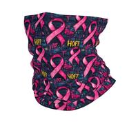 Cache-Cou Imprimé Ruban Rose Bandana Tubulaire Élastique Tour De Cou Balaclava Echarpe Gaiter pour Course À Pied Moto Randonnée 25X50 Cm